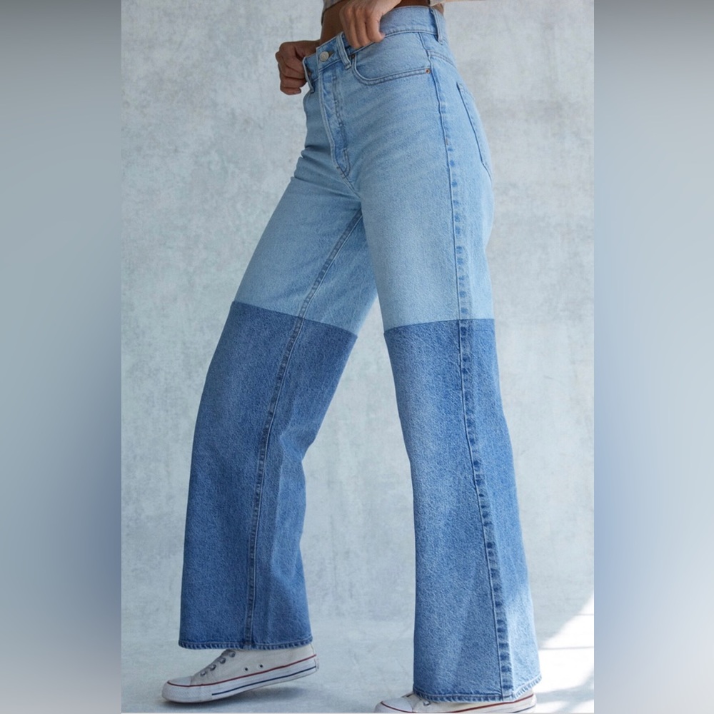 PacSun Two-Tone High Waisted Baggy Jeans